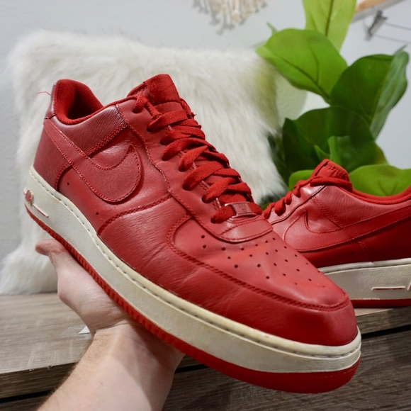 Nike Shoes | Nike Air Force One Varsity Red White Af1 Rare 12 | Poshmark